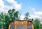 First day of school bus