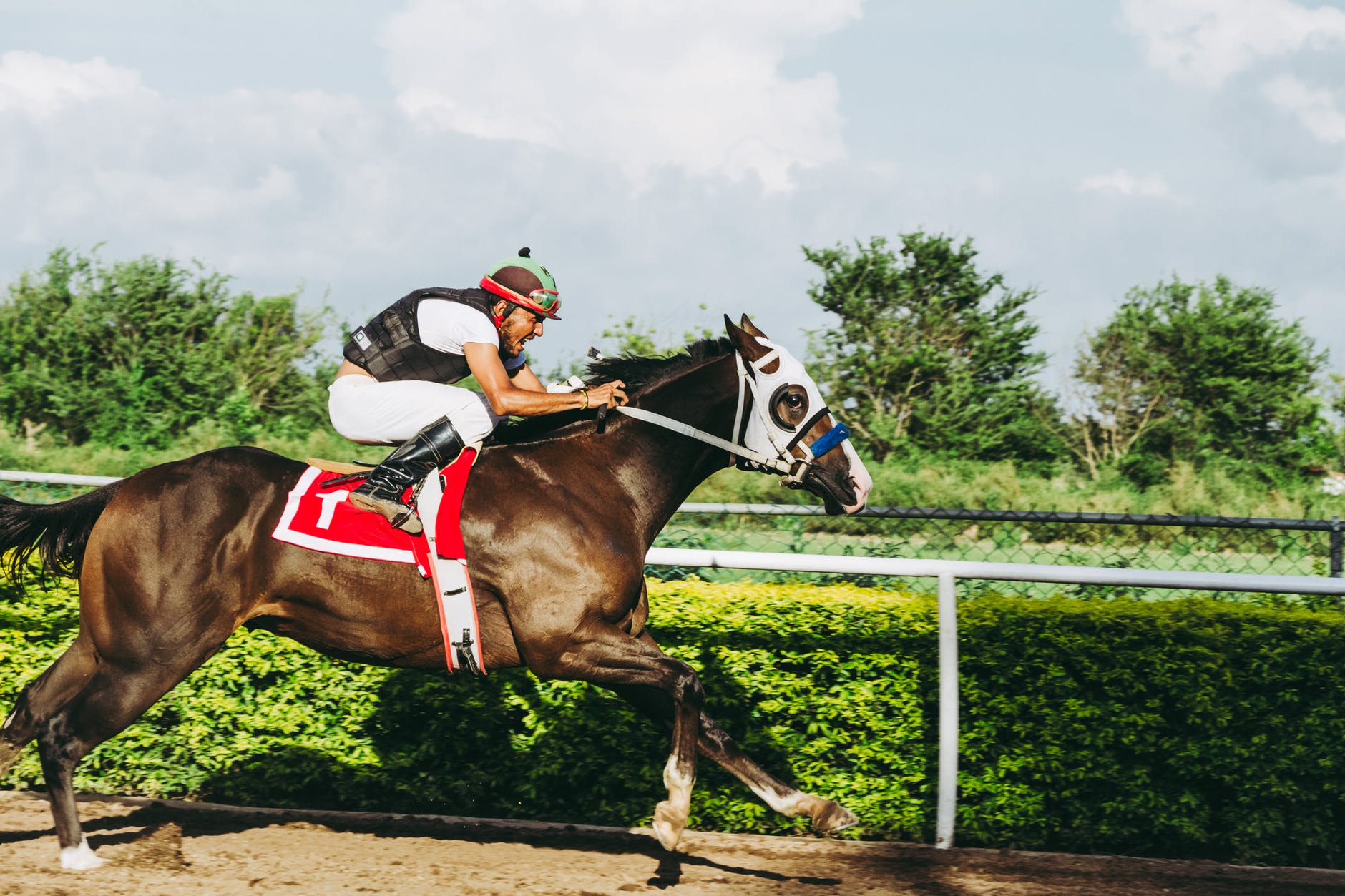 man riding horse