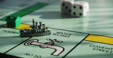 Close up photo of monopoly board game