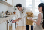 Father and daughter in the kitchen