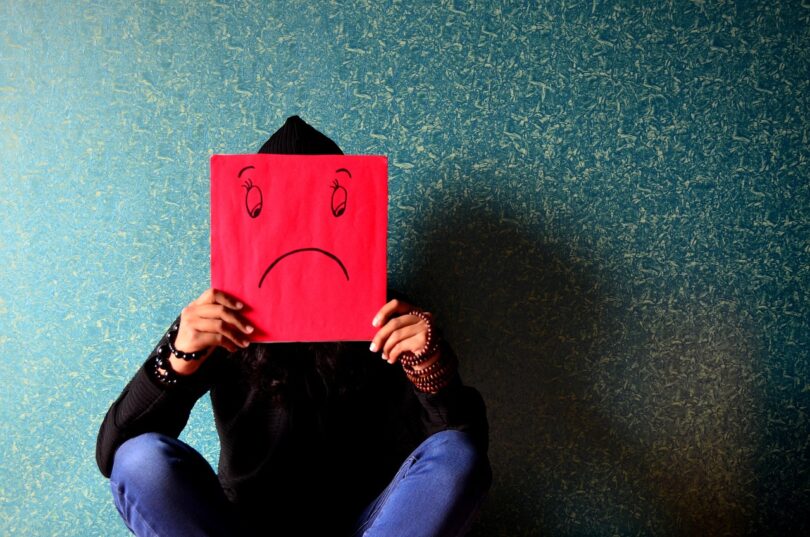 unhappy, mask, man