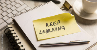 Keep learning is written on paper.