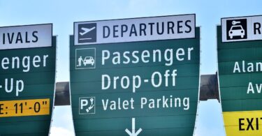 signage, directions, airport