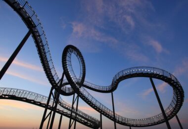 Black and white roller coaster