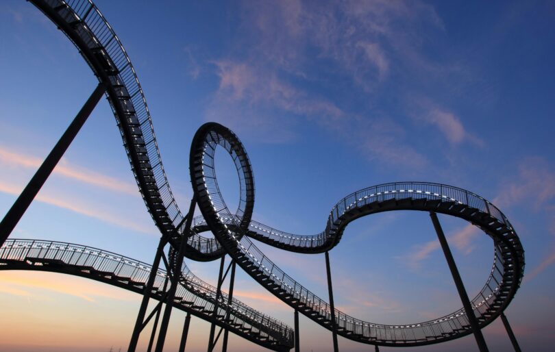 Black and white roller coaster
