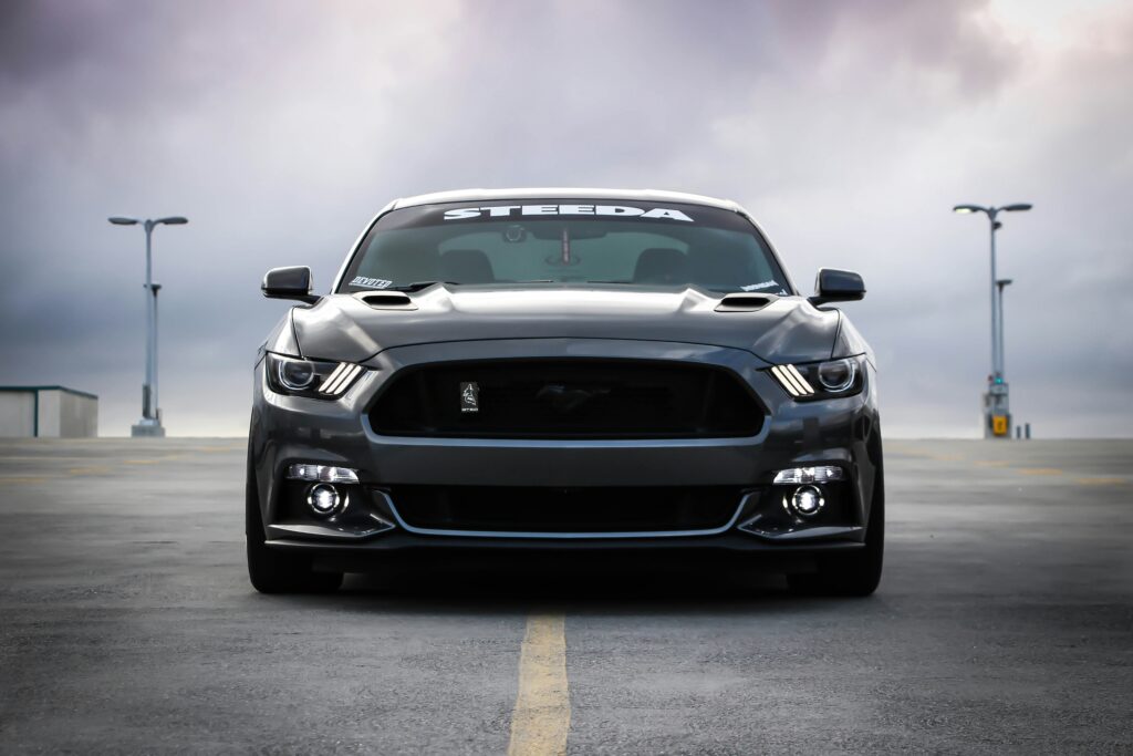 Black sports car front