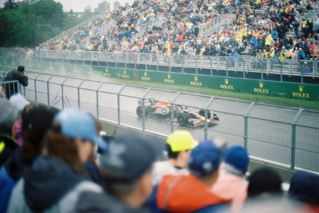 People watching formula one car race monza italy